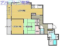 ロイヤルマンション 2LDKの間取図画像
