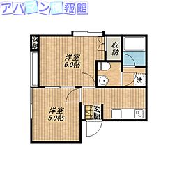 ウエストレイク 2Kの間取図画像