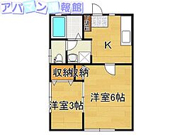 マグノリア小林 2Kの間取図画像