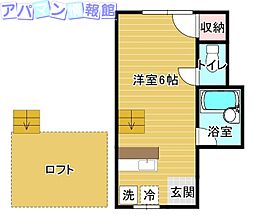 ミラノ館 ワンルームの間取図画像