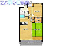 リファーレ新和 2LDKの間取図画像