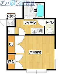 SAJA五十嵐1 1Kの間取図画像