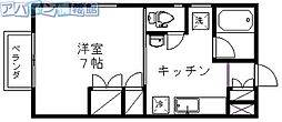 コーポ穂高 1Kの間取図画像