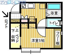 シオンヒルズ 1Kの間取図画像