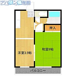 グリーンハウス 2Kの間取図画像