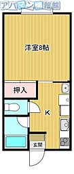 コーポ相川 1Kの間取図画像