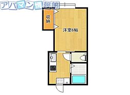 メリーズコート 1Kの間取図画像