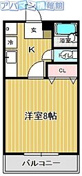 カルティエラタンB 1Kの間取図画像