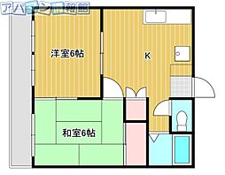 グランフォーレ寺尾 2DKの間取図画像