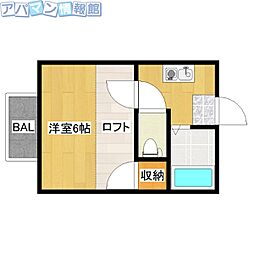 グレイス有明 1Kの間取図画像