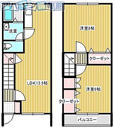 ビクトリア 2LDKの間取図画像