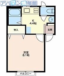 メゾンコンフォート 1Kの間取図画像