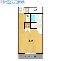 コーポみずきの ワンルームの間取図画像