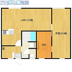 ヴェルディフクダ2 1LDKの間取図画像