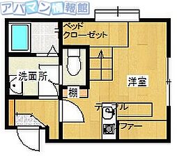 ネッスム ワンルームの間取図画像