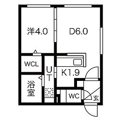 Casa Bianca札幌駅西口 5階1LDKの間取り