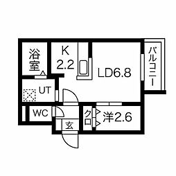 Y.T　tower月寒東(ワイドットティータワー月寒東) 3階1DKの間取り