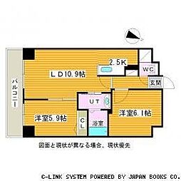パルティーレ山鼻 5階2LDKの間取り