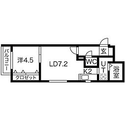 センテナリオL126 2階1LDKの間取り