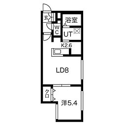 シティレジデンス南8条 3階1LDKの間取り