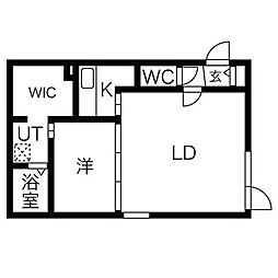 chou chouS9 4階1LDKの間取り