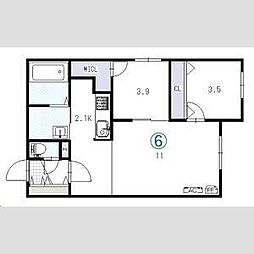 REN　FAULT栄通(レンフォルト) 2階2LDKの間取り
