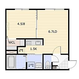 ラグジースペース白石 3階1LDKの間取り