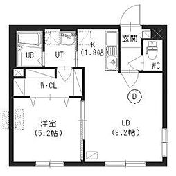 アフィーノ中島公園 4階1LDKの間取り