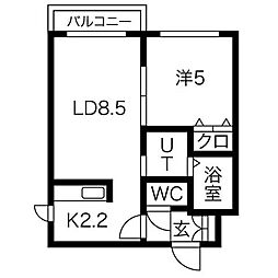 クラヴィス発寒南 1LDKの間取図画像