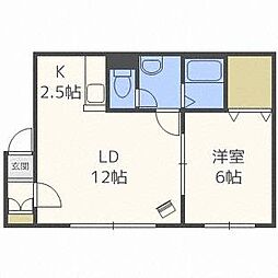 パークレジデンス菊水1 1LDKの間取図画像