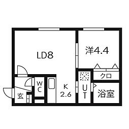 サイト琴似 1LDKの間取図画像