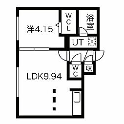 メルヴェイユ琴似 1LDKの間取図画像