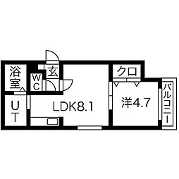 コンファーレ 1LDKの間取図画像