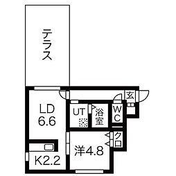 GARE24K 1LDKの間取図画像