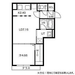 フェーラシュヴァル二十四軒 1LDKの間取図画像