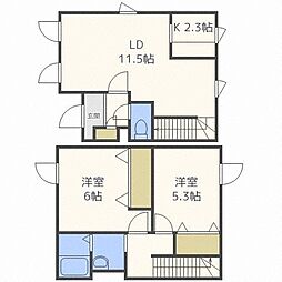 アルザス 2LDKの間取図画像