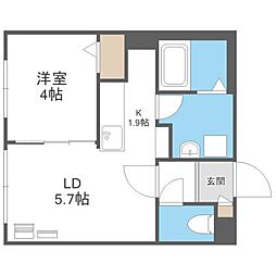 Ciel Serein円山 1LDKの間取図画像
