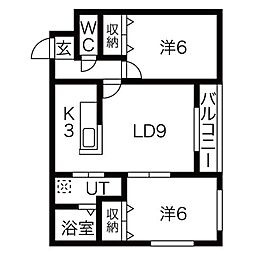 エルフィーノ菊水 2LDKの間取図画像