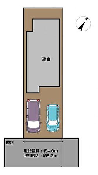 駐車2台可能、南向きで成形地です。日当たり良好です。風通し良く、ベランダで洗濯物を干していただけます。