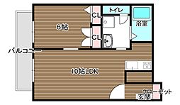 ハピネスルームNo.8 1LDKの間取図画像