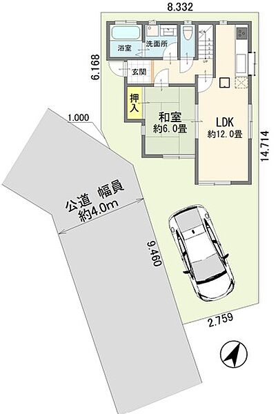 配置図と現況が異なる場合は、現況優先となります。
