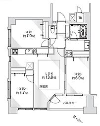 リヴェール西川口 701 3LDKのリビング/ダイニング
