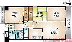 グランデパイース 4階3LDKの間取り