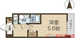 SOLASIA residence 千里丘 6階1Kの間取り