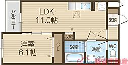 仮称)東一津屋アパート 1LDKの間取図画像