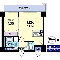 ル・レーヴ茨木 1LDKの間取図画像