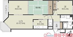 エスポワール中内 3LDKの間取図画像