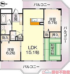 リヴェール春日 3LDKの間取図画像