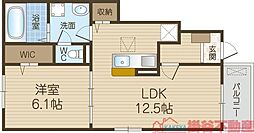 ジェイ プラサーダ 1LDKの間取図画像
