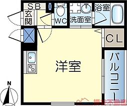 パストラル美喜 ワンルームの間取図画像